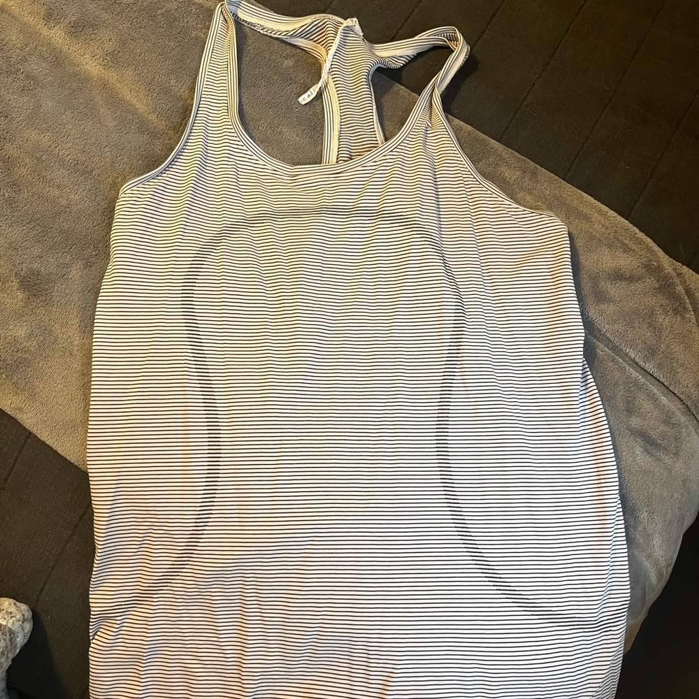 Lululemon Swiftly Tank Top White & Black Striped